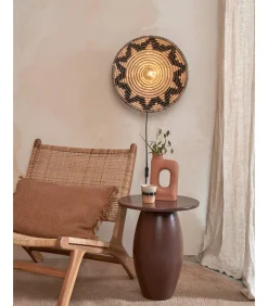 Clearance Wandlamp Andros - Naturel/Zwart - Ø45cm Muurverlichting