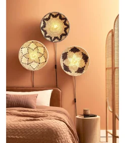 GOOD &MOJO Wandlamp Andros - Naturel/Zwart - Ø45cm