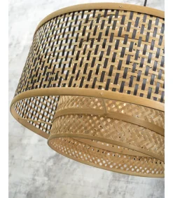 GOOD &MOJO Wandlamp Bhutan - Bamboe/Zwart - 95x50x55cm