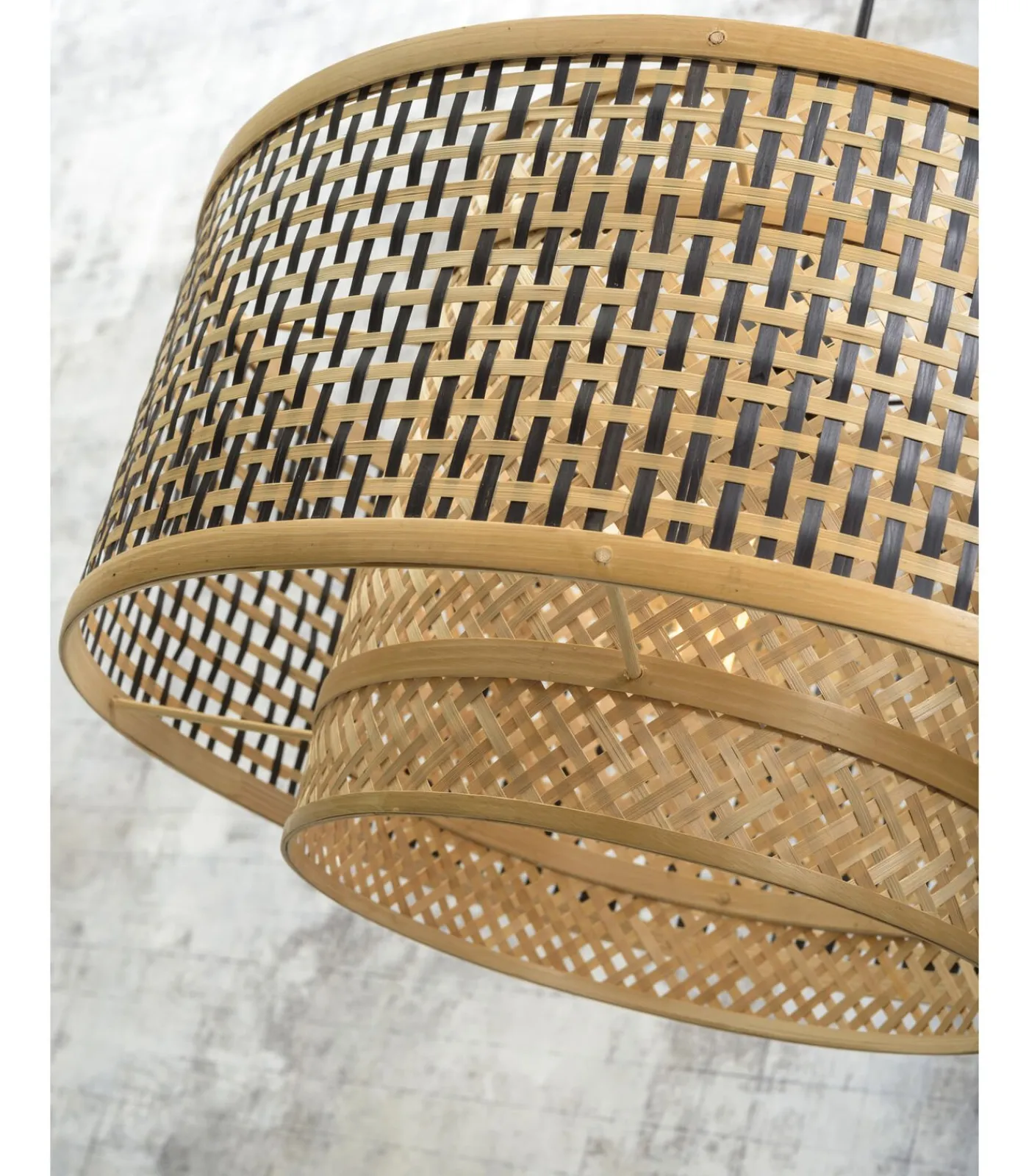 GOOD &MOJO Wandlamp Bhutan - Bamboe/Zwart - 95x50x55cm