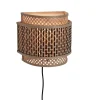 GOOD &MOJO Wandlamp Bhutan - Bamboe/Zwart - 24x12x21cm