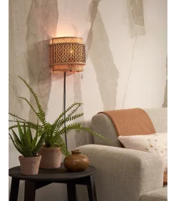 GOOD &MOJO Wandlamp Bhutan - Bamboe/Zwart - 24x12x21cm