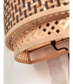 GOOD &MOJO Wandlamp Bhutan - Bamboe/Zwart - 24x12x21cm