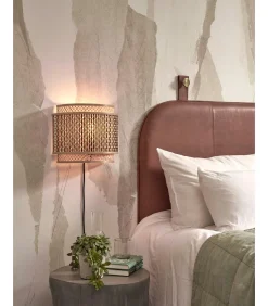 GOOD &MOJO Wandlamp Bhutan - Bamboe/Zwart - 32x16x27cm