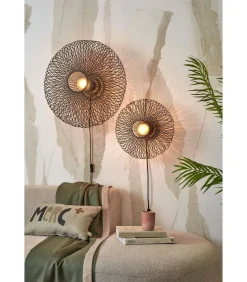 Outlet Wandlamp Cango - Bamboe Zwart - Ø40cm Muurverlichting