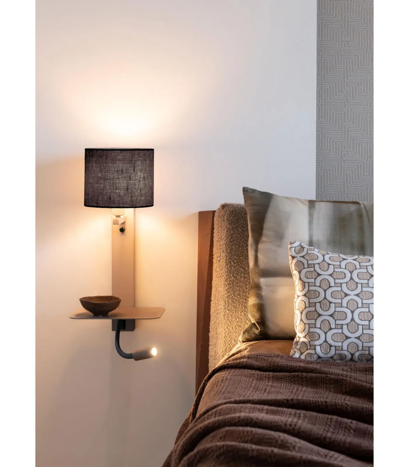 Outlet Wandlamp Florence - Bruin - 24x24x52cm Muurverlichting