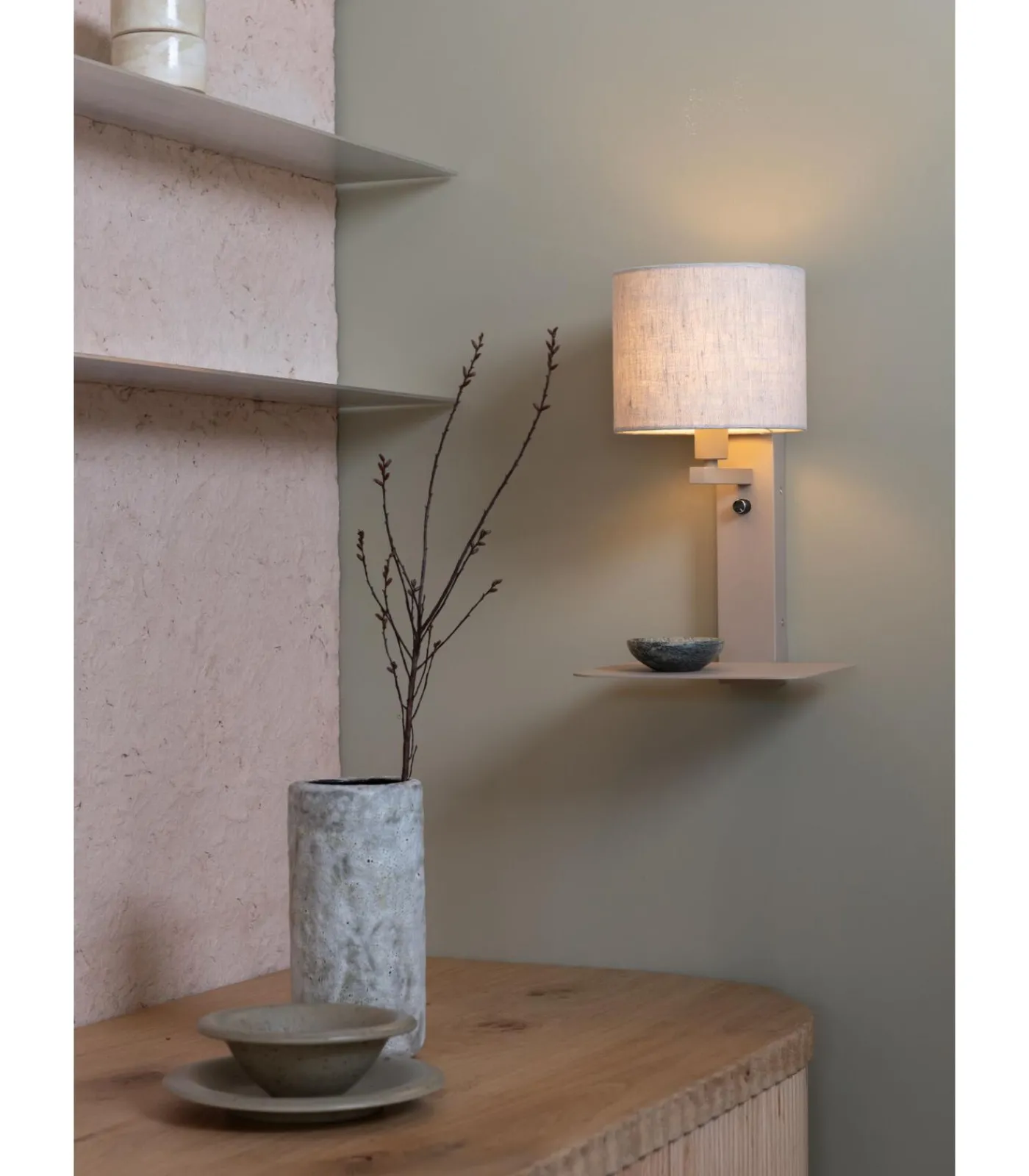 It's about RoMi Wandlamp Florence - Bruin - 24x24x42cm