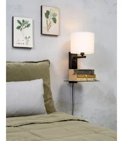 It's about RoMi Wandlamp Florence - Wit/Zwart - 24x22x42cm