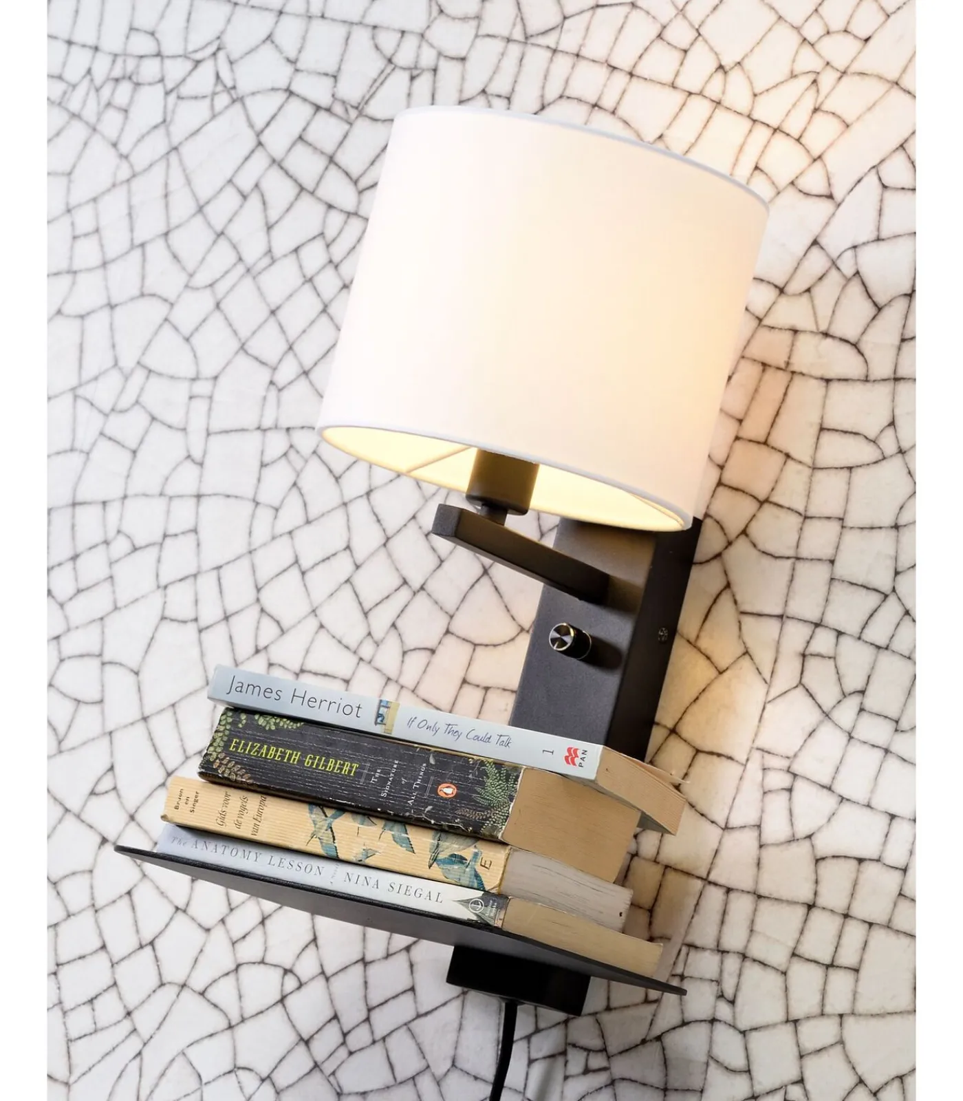 It's about RoMi Wandlamp Florence - Wit/Zwart - 24x22x42cm