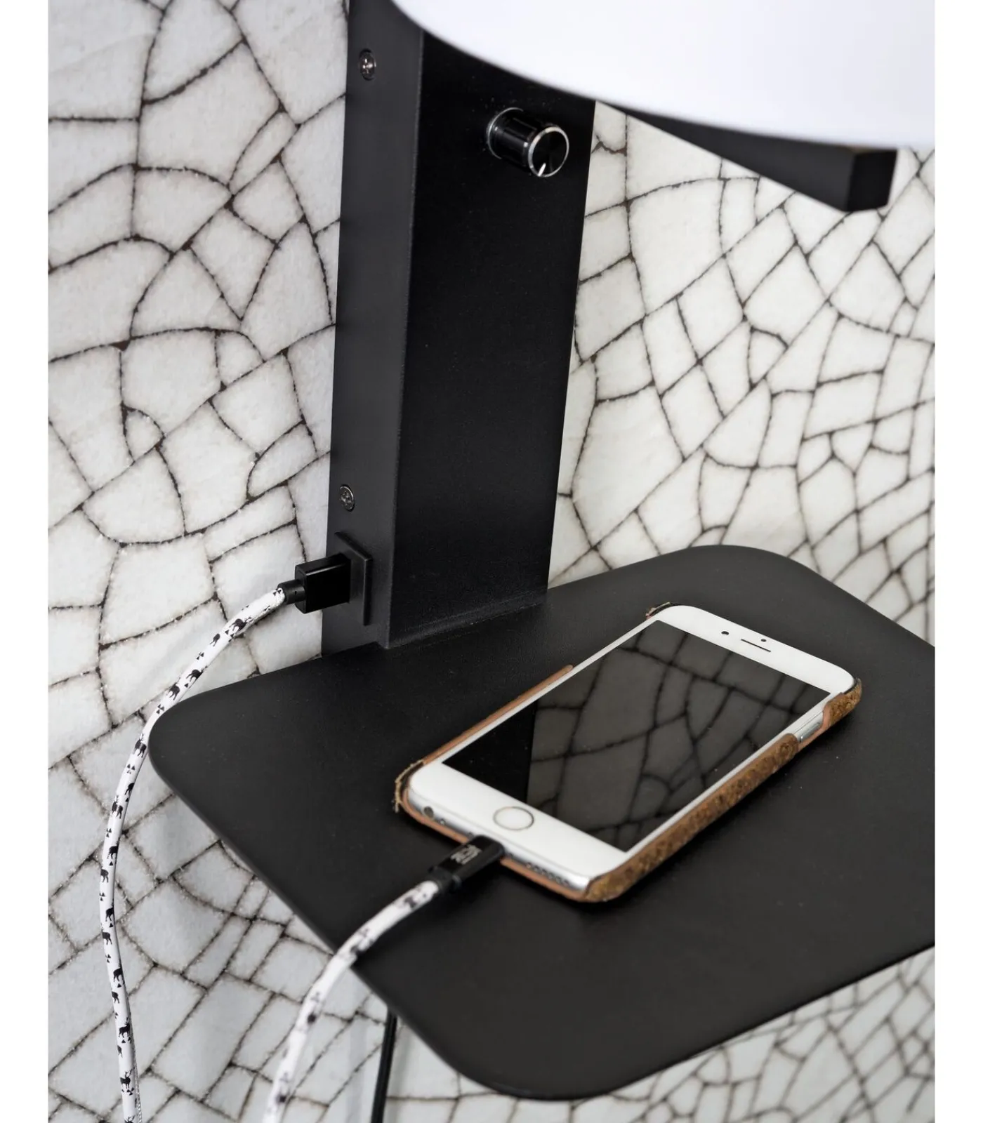 It's about RoMi Wandlamp Florence - Wit/Zwart - 24x22x42cm