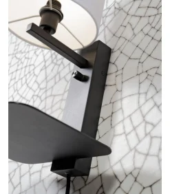 It's about RoMi Wandlamp Florence - Wit/Zwart - 24x22x42cm