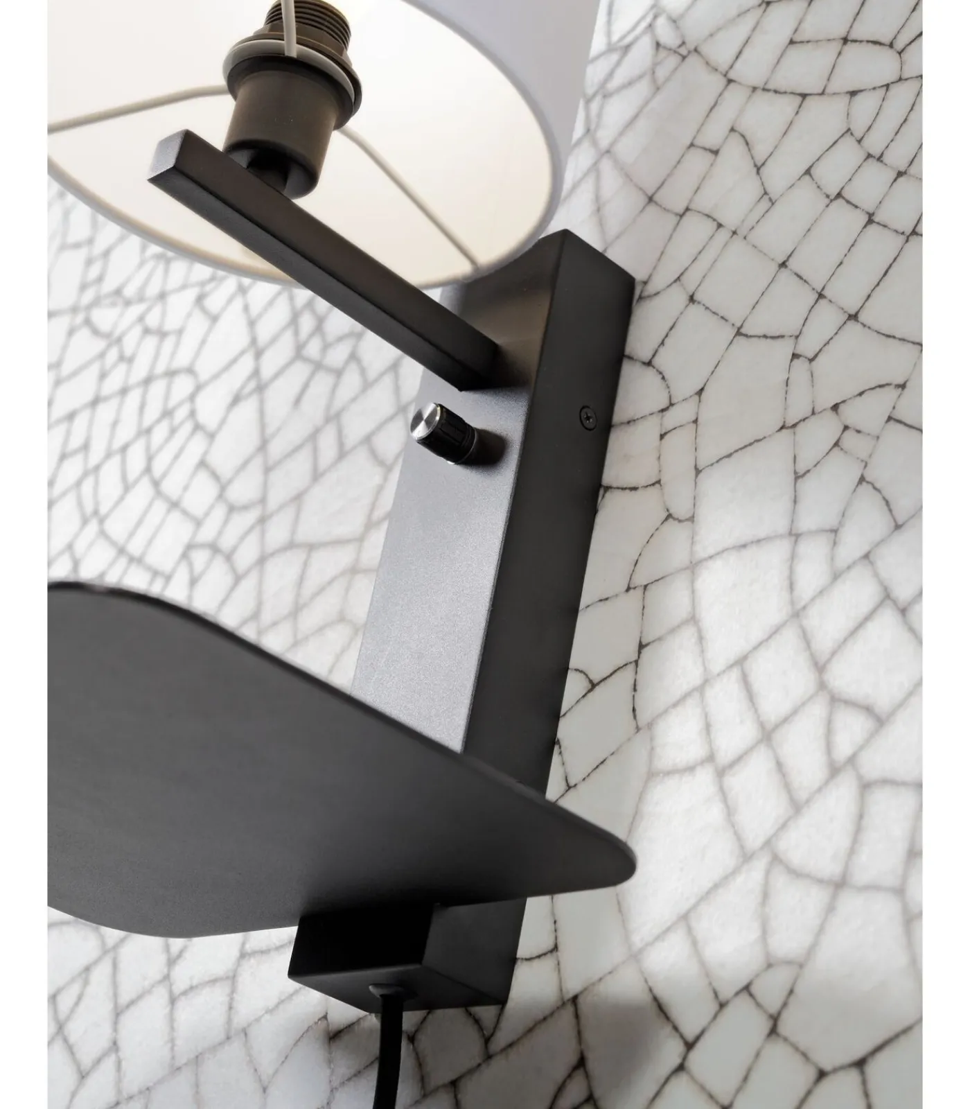 It's about RoMi Wandlamp Florence - Wit/Zwart - 24x22x42cm