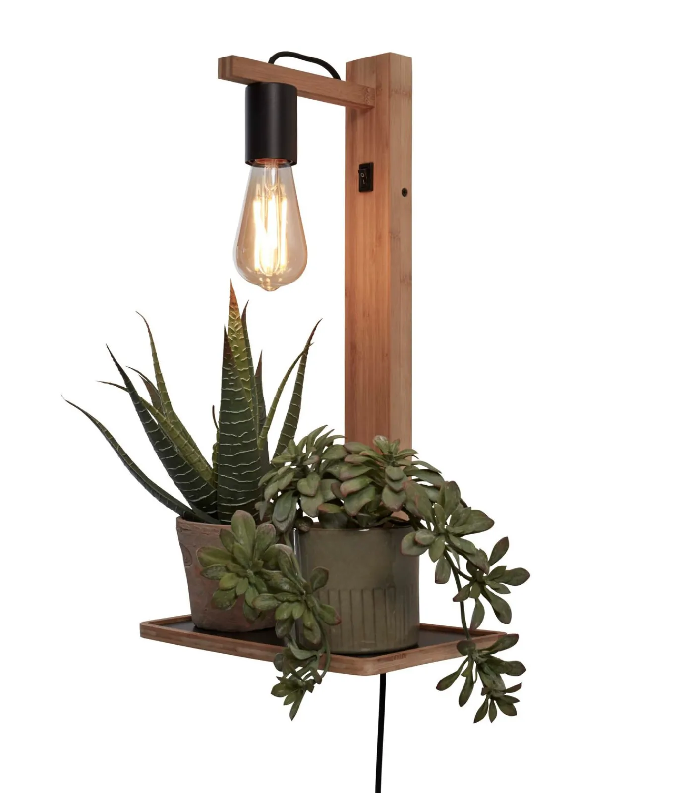 New Wandlamp Flores - Bamboe - 30x18x52cm Muurverlichting