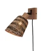 GOOD &MOJO Wandlamp Java - Bamboe Naturel/Zwart - Ø15cm