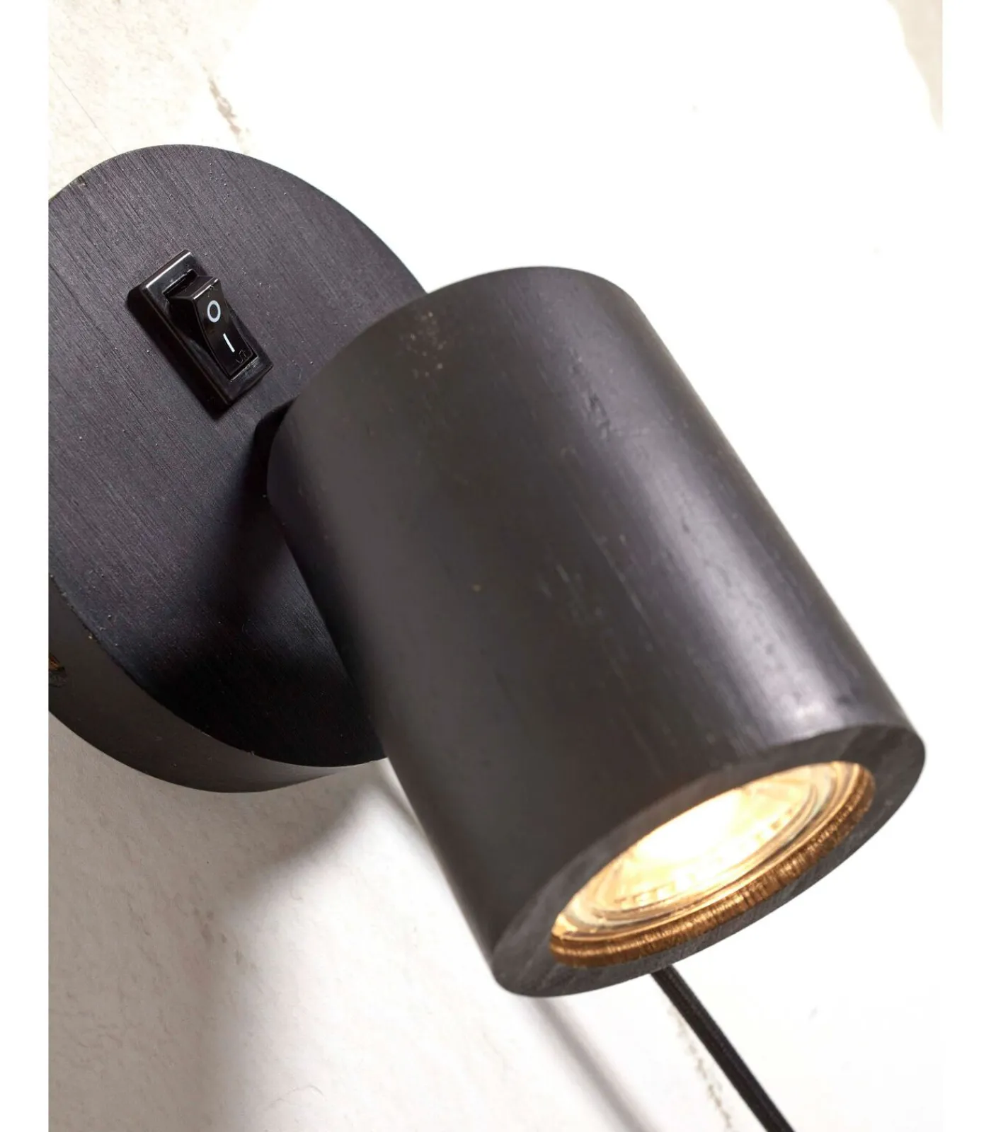 GOOD &MOJO Wandlamp Java - Bamboe Zwart - Ø12cm