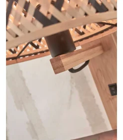 Hot Wandlamp Java - Bamboe/Zwart - 30x22x52cm Muurverlichting