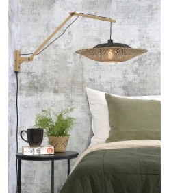 Best Wandlamp Kalimantan - Bamboe/Zwart - 105x60x55cm Muurverlichting