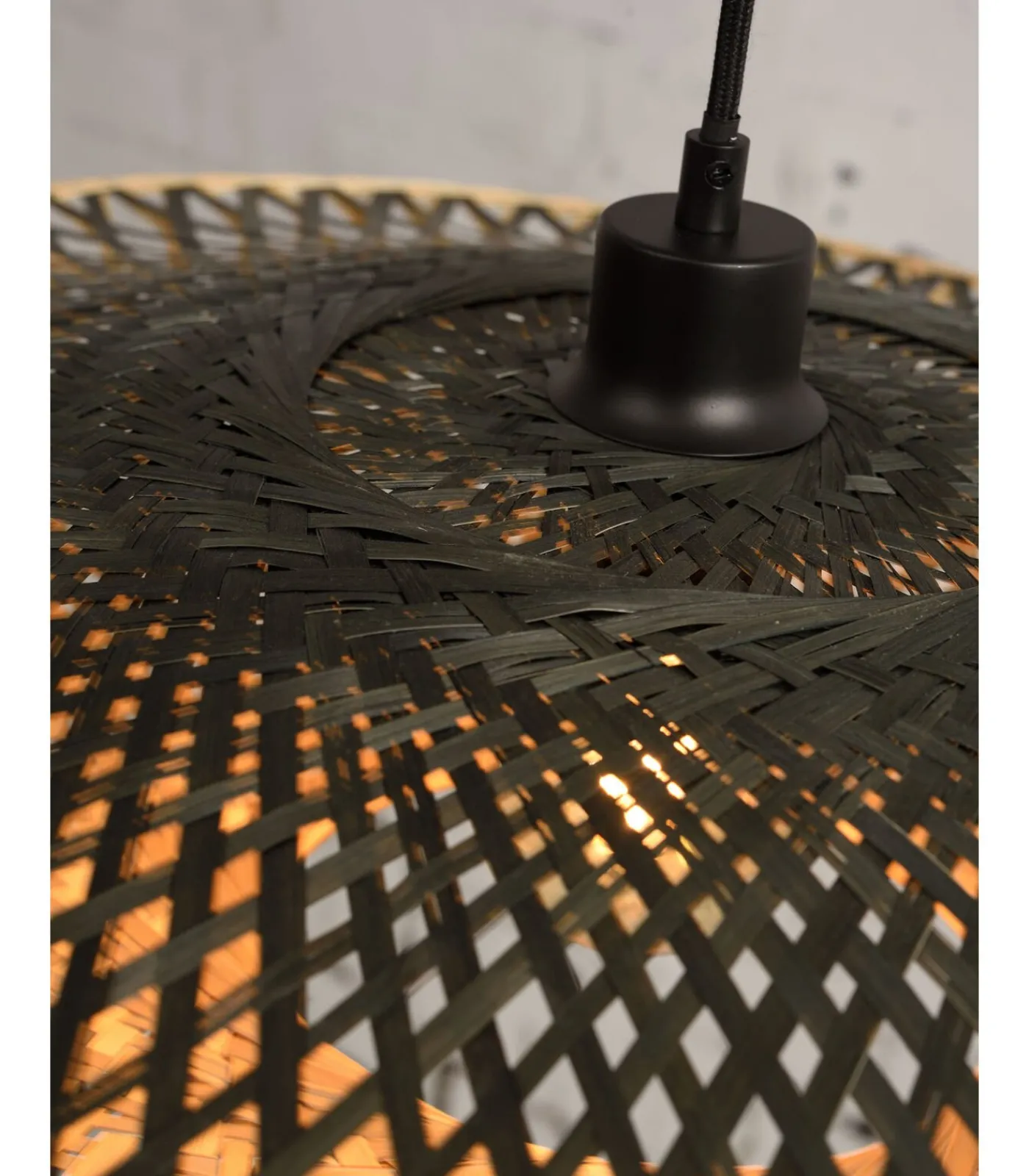 Best Wandlamp Kalimantan - Bamboe/Zwart - 105x60x55cm Muurverlichting