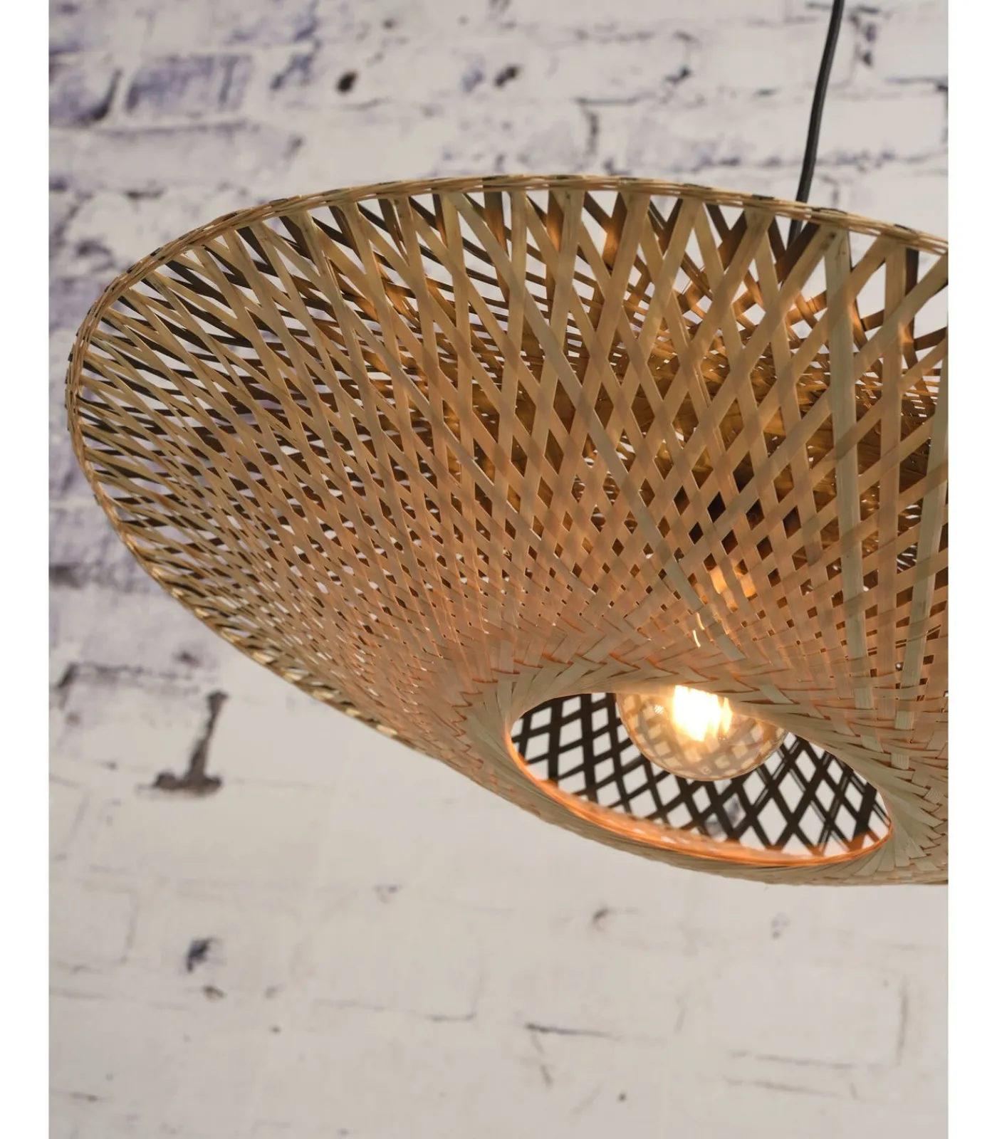 Best Wandlamp Kalimantan - Bamboe/Zwart - 105x60x55cm Muurverlichting