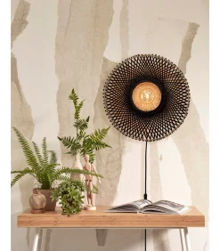 Best Wandlamp Kalimantan - Bamboe/Zwart - Ø44cm Muurverlichting