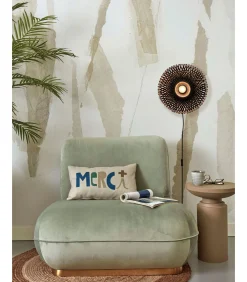 Best Wandlamp Kalimantan - Zwart/Bamboe - Ø30cm Muurverlichting