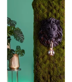 Light & Living Wandlamp Lion - Zwart - 33.5x19x40.5cm