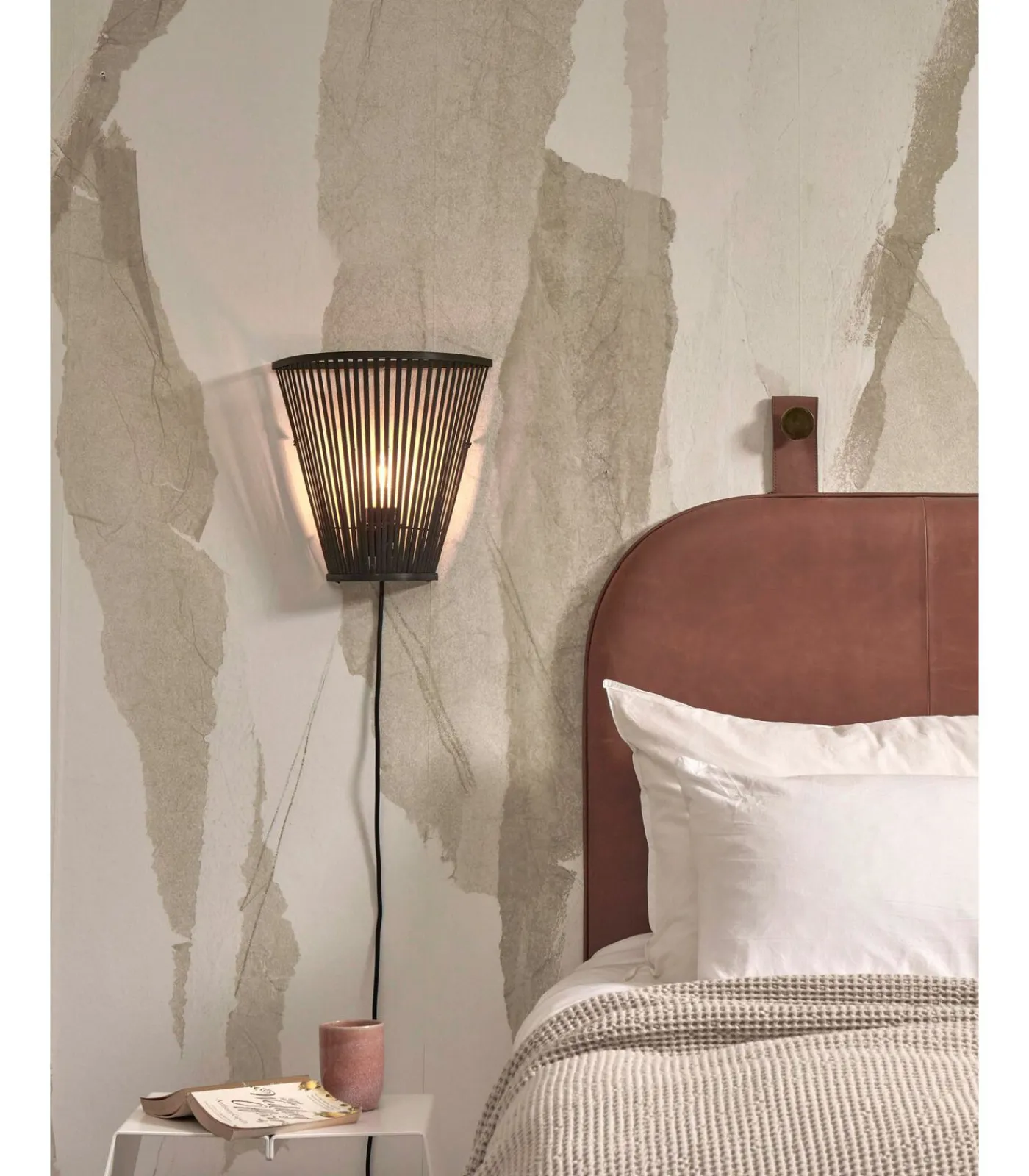 Sale Wandlamp Merapi - Bamboe Zwart - 30x15x30cm Muurverlichting
