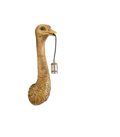 Outlet Wandlamp Ostrich - Antiek Brons - 18x15.5x57.5cm Muurverlichting