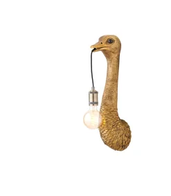 Outlet Wandlamp Ostrich - Antiek Brons - 18x15.5x57.5cm Muurverlichting