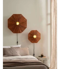 GOOD &MOJO Wandlamp Panama - Bruin - 65x7x65cm