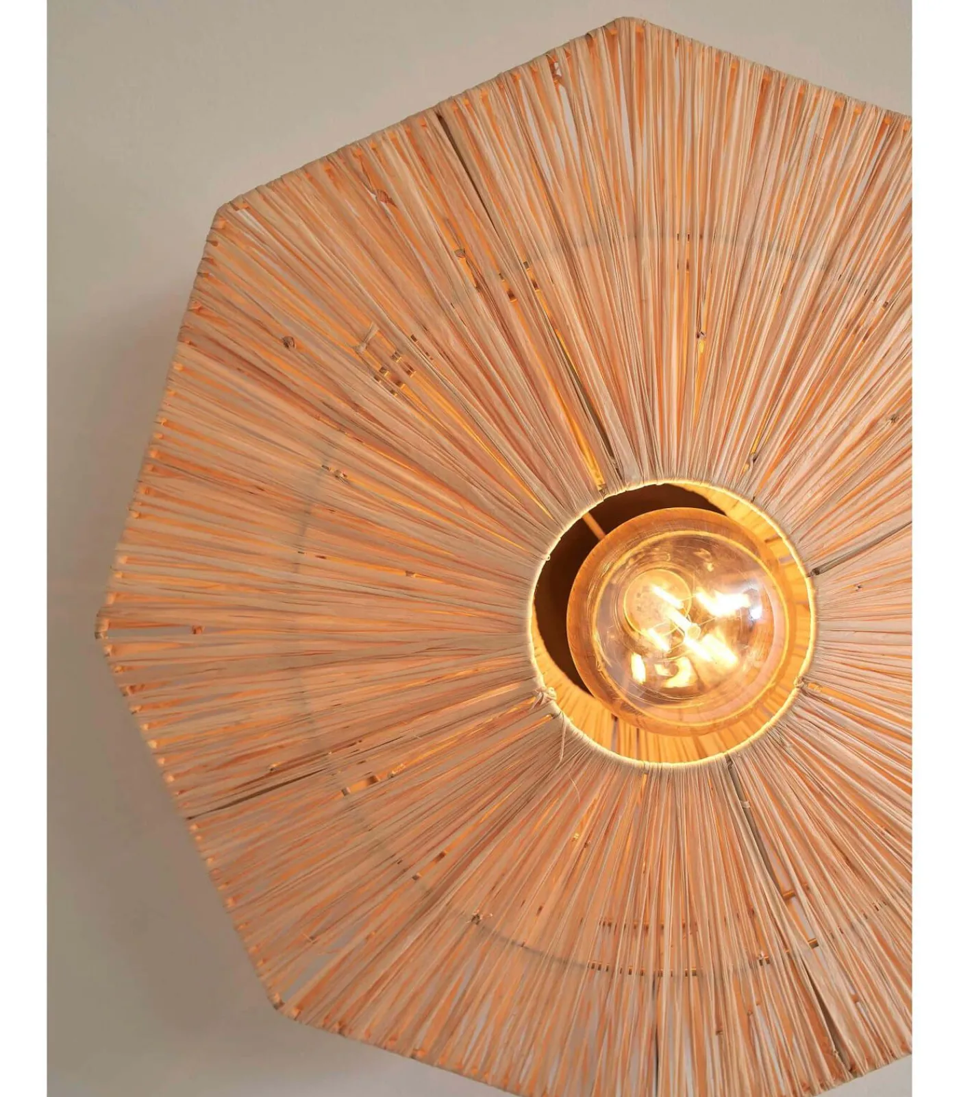 Hot Wandlamp Panama - Naturel - 45x7x45cm Muurverlichting