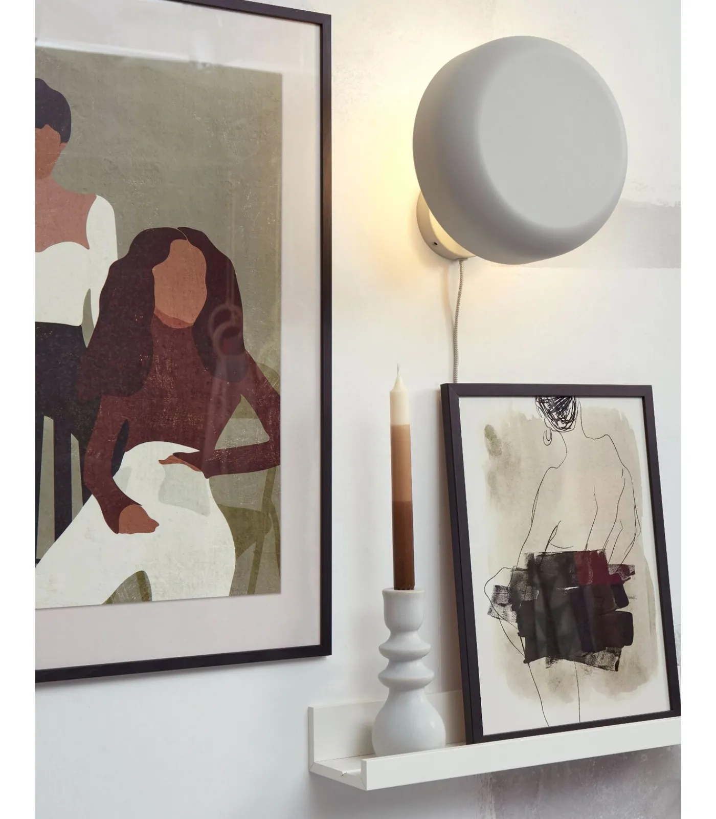 It's about RoMi Wandlamp Porto - Grijs - Ø25cm