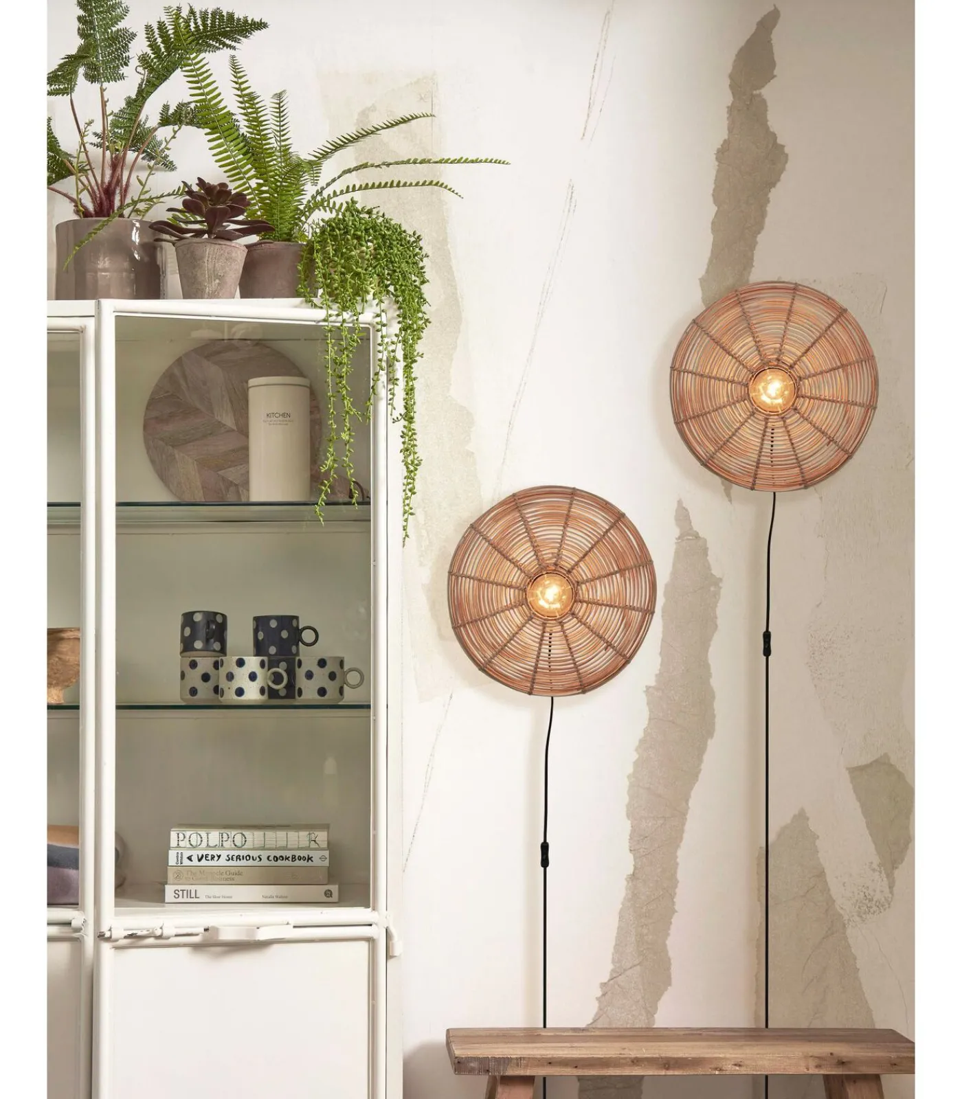 Outlet Wandlamp Tanami - Rotan - Ø40cm Muurverlichting