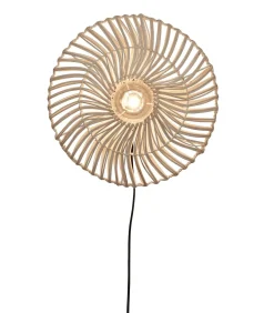 Discount Wandlamp Zanzibar - Rotan Wit - Ø40cm Muurverlichting