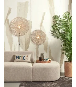 Discount Wandlamp Zanzibar - Rotan Wit - Ø40cm Muurverlichting