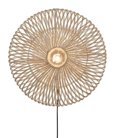 GOOD &MOJO Wandlamp Zanzibar - Rotan Wit - Ø55cm