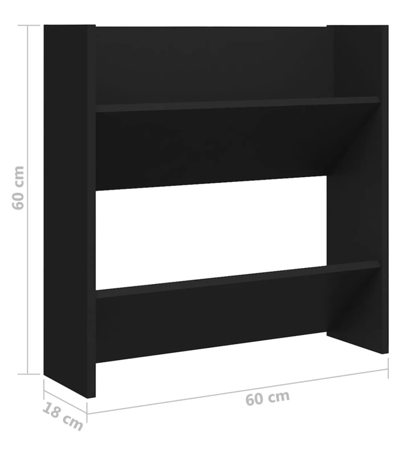 Sale Wandschoenenkast 60x18x60 cm bewerkt hout zwart Organiseren