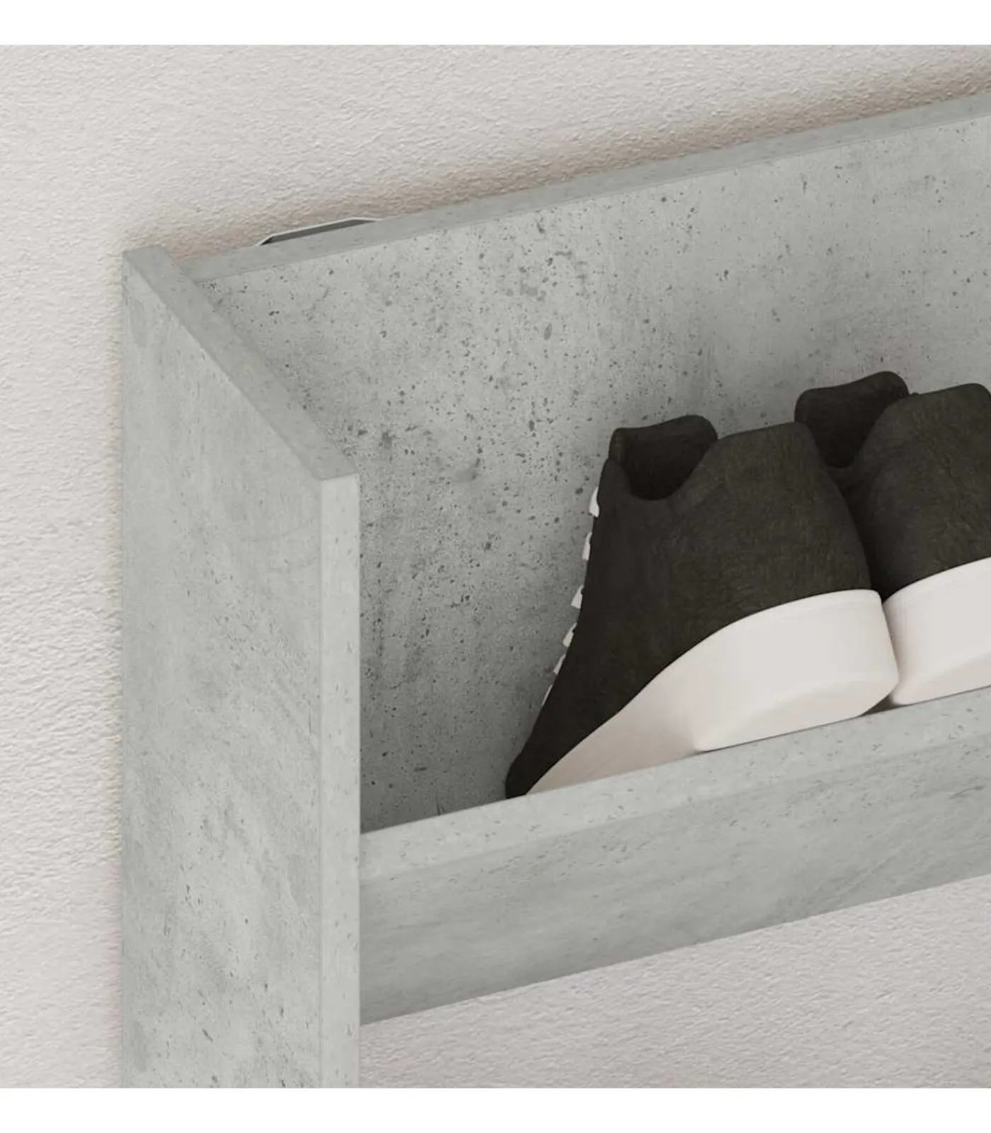 vidaXL Wandschoenenkast 80x18x90 cm spaanplaat betongrijs