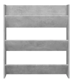 vidaXL Wandschoenenkast 80x18x90 cm spaanplaat betongrijs