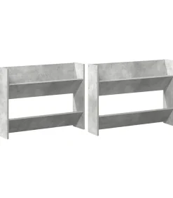 vidaXL Wandschoenenkasten 2 st 80x18x60 cm spaanplaat betongrijs