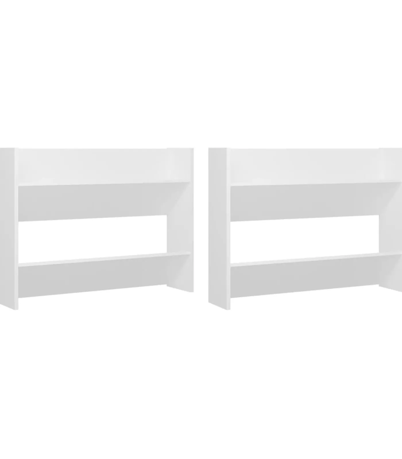 vidaXL Wandschoenenkasten 2 st 80x18x60 cm spaanplaat wit