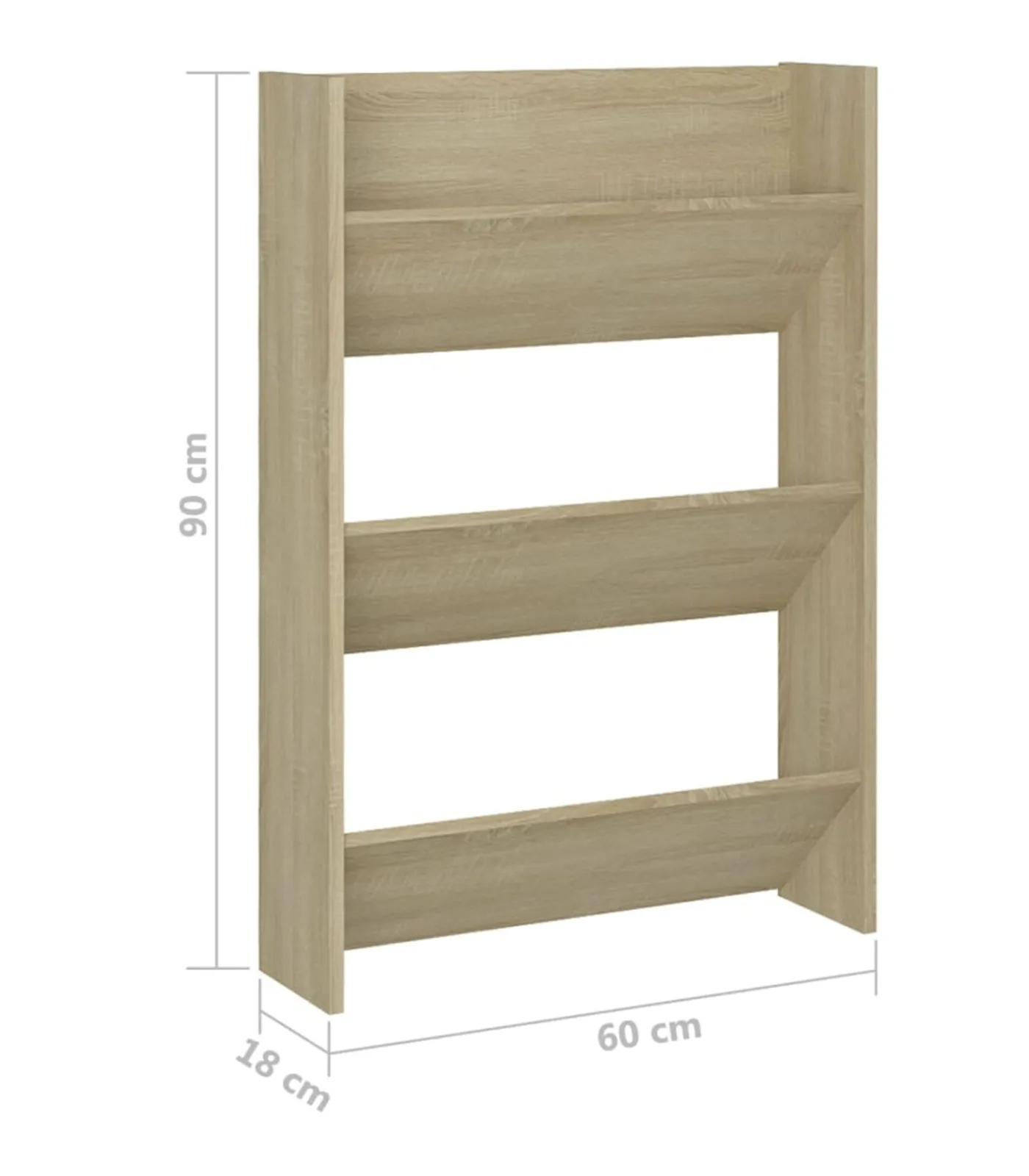 Clearance Wandschoenenkasten 2 st 60x18x90 cm spaanplaat sonoma eiken Organiseren