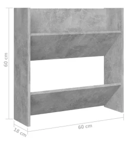 Sale Wandschoenenkasten 2 st 60x18x60 cm spaanplaat betongrijs Organiseren
