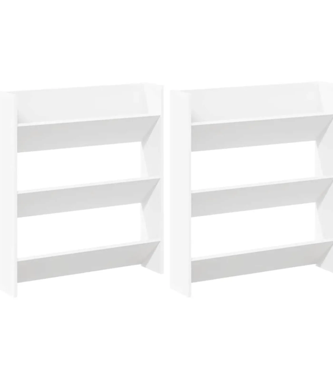 vidaXL Wandschoenenkasten 2 st 80x18x90 cm spaanplaat wit