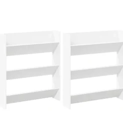 vidaXL Wandschoenenkasten 2 st 80x18x90 cm spaanplaat wit