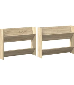 Online Wandschoenenkasten 2 st 80x18x60 cm spaanplaat sonoma eiken Organiseren