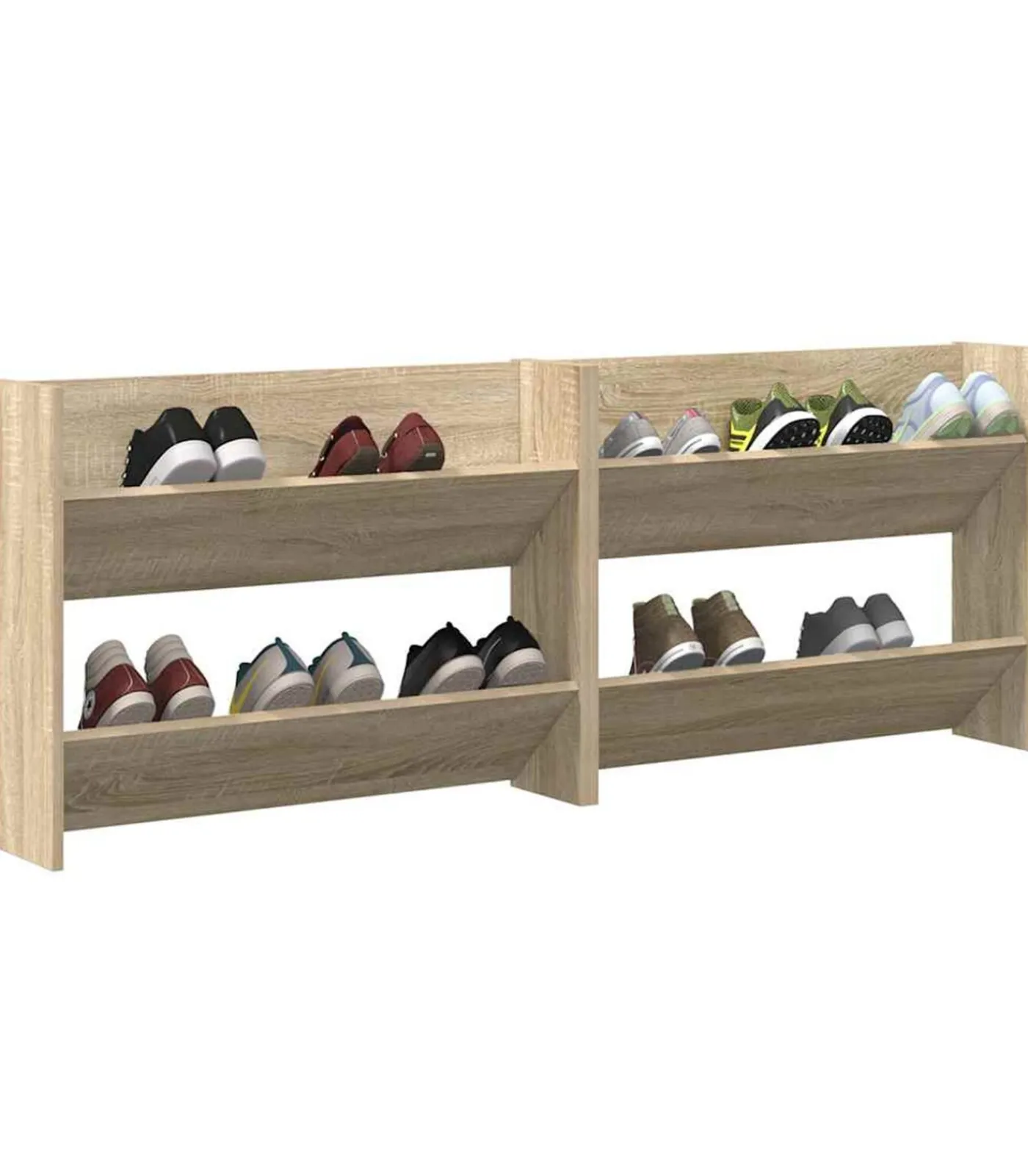 Online Wandschoenenkasten 2 st 80x18x60 cm spaanplaat sonoma eiken Organiseren