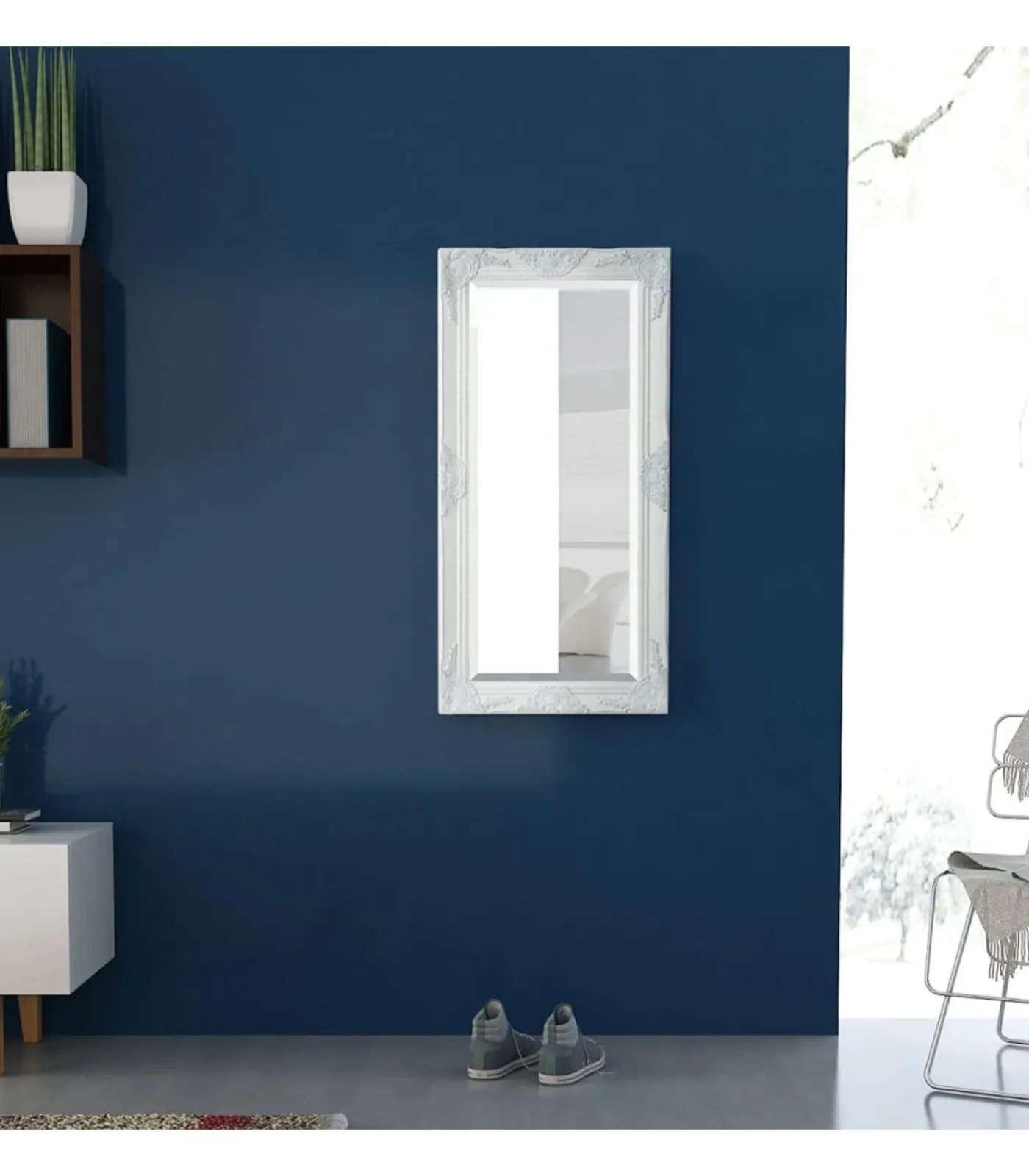 Hot Wandspiegel Barok 100 x 50 cm wit Spiegels