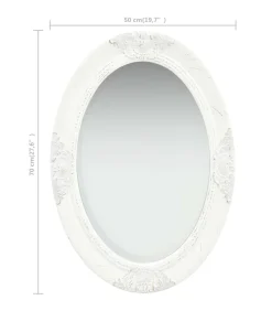 vidaXL Wandspiegel barok stijl 50x70 cm wit