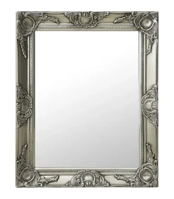 Hot Wandspiegel barok stijl 50x60 cm zilverkleurig Spiegels